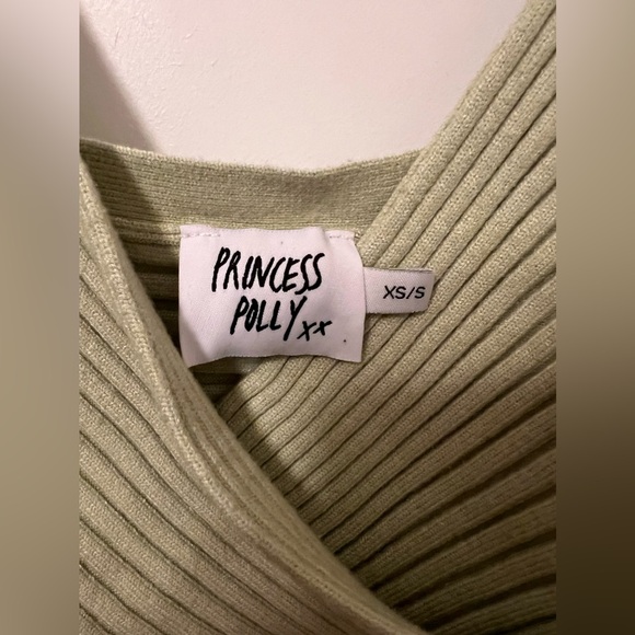 Princess Polly Light Green Knit Crop Tank Top XS/S - Picture 4 of 4